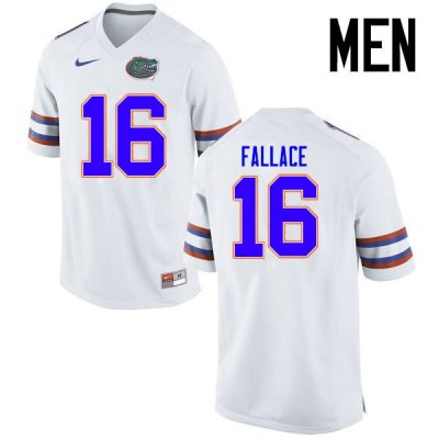 Men's Florida Gators #16 Brian Fallace NCAA Nike White Authentic Stitched College Football Jersey TWT4262LR